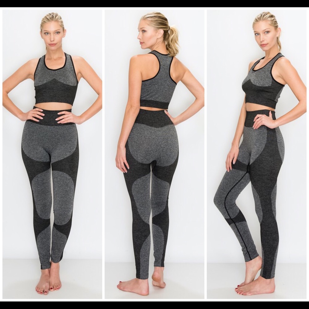 Seamless workout Sports Bra with Legging 2 pc Set